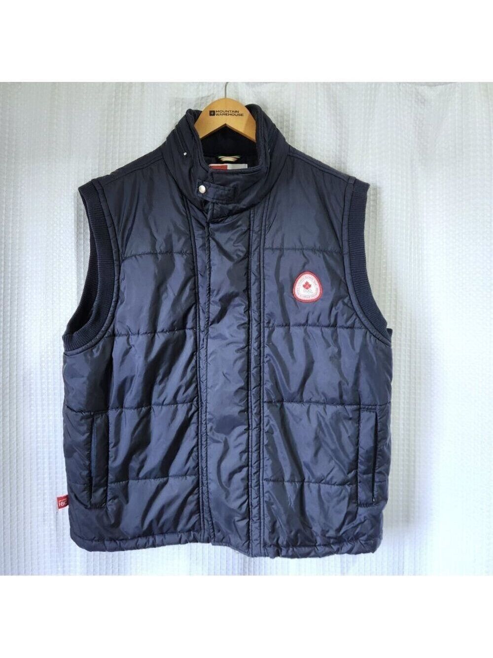 Canadian Olympic Team Puffer Vest Men's XL Quilted Hooded Pockets HBC 2006